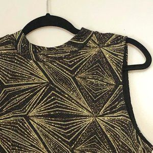 NWOT Gold Glitter Disco Top